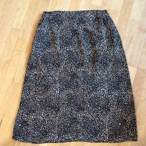 Old Navy Leopard Print Midi Skirt - Black and Brown